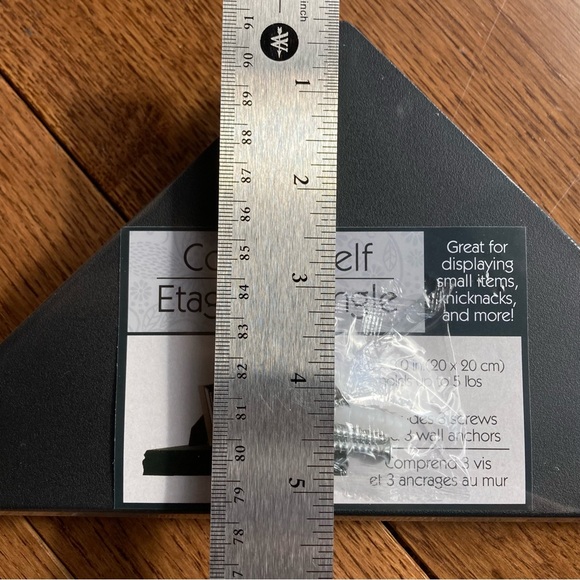 Black Corner Shelf Small Floating Shelves Hardware Holds 5 lbs PVC NEW 11x5” - Picture 8 of 14